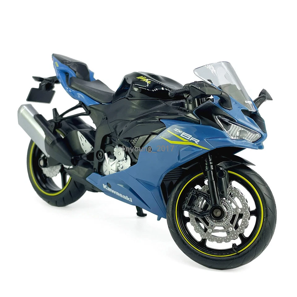 1/12 Kawasaki Ninja ZX-6R Motorcycle Model Diecast Toy Vehicle for Kids Blue - Image 3 of 4