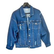 K. Jordan Blue Denim Distressed Jacket Women's Size 3x