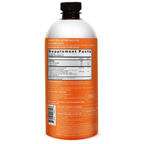 Qunol flüssiges Kurkuma Curcumin mit schwarzem Pfeffer, Kurkuma Nahrungsergänzung 1000mg, - Bild 2 von 2