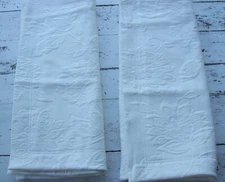 The Company Store PUTNAM King Pillow Shams~Cotton Matelasse~White~MINT!