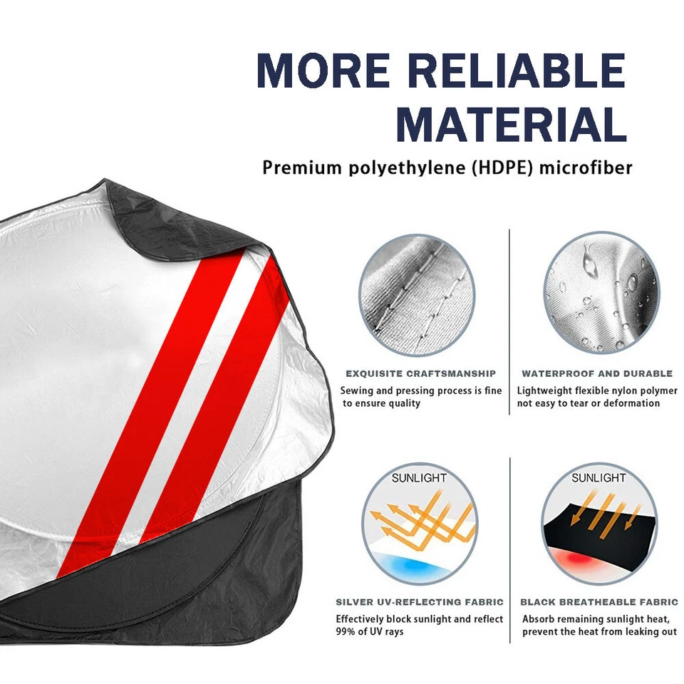 Compatível com 2008-2023 Dodge Challenger carro pára-brisa protetor solar dobrável UV bloco capa - Imagem 4 de 4