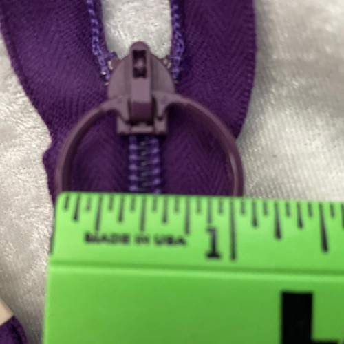 4 NOS 22 Inch J & P Coats Ring Pull  Zipper Purple, Color 98, USA - Picture 7 of 8