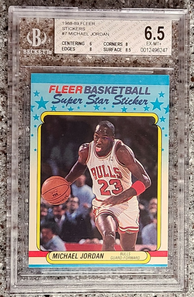 NBA カード JORDAN ジョーダン ステッカー 1988-89 FLEER BASKETBALL MICHAEL JORDAN STICKER #7 BGS 6.5