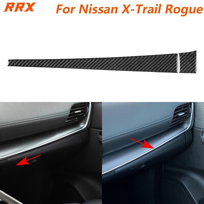 Real Carbon Fiber Co-pilot Dashboard Panel Cover For Nissan Rogue X-Trail 21-25