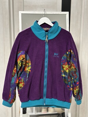 Vintage Helly Hansen Men s Multicoloured Full Zip Fleece Jacket Size S ( 48 )
