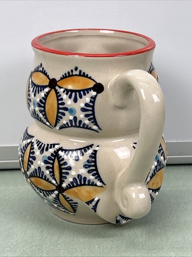 Royal 3D Owl Coffee Mug Tea Cup Yokohama Studio Red Rim Whimsical Ornate - Picture 4 of 9