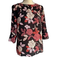 Banana Republic Womens Blouse Floral Print with Button Down Back Detail Size XS