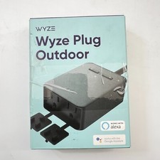 WYZE WLPPO1-1 Plug Outdoor ‎Smart Plug -2 Outlet Black Works W/ Alexa/Google
