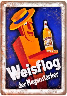 RENO Weisflog der Magenstärker, 1933 Liquor Poster Retro Look Sign E1259
