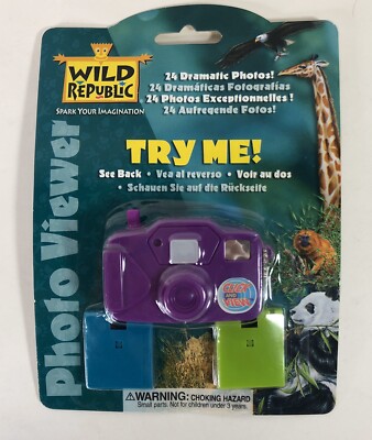 Children's Camera Click N View Finder Wild Republic Animals Zoo Monkey Leopard