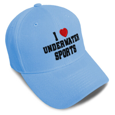 Baseball Cap I (Love) Underwater Sports Red Heart Sports Lovers Lovers 1 Size