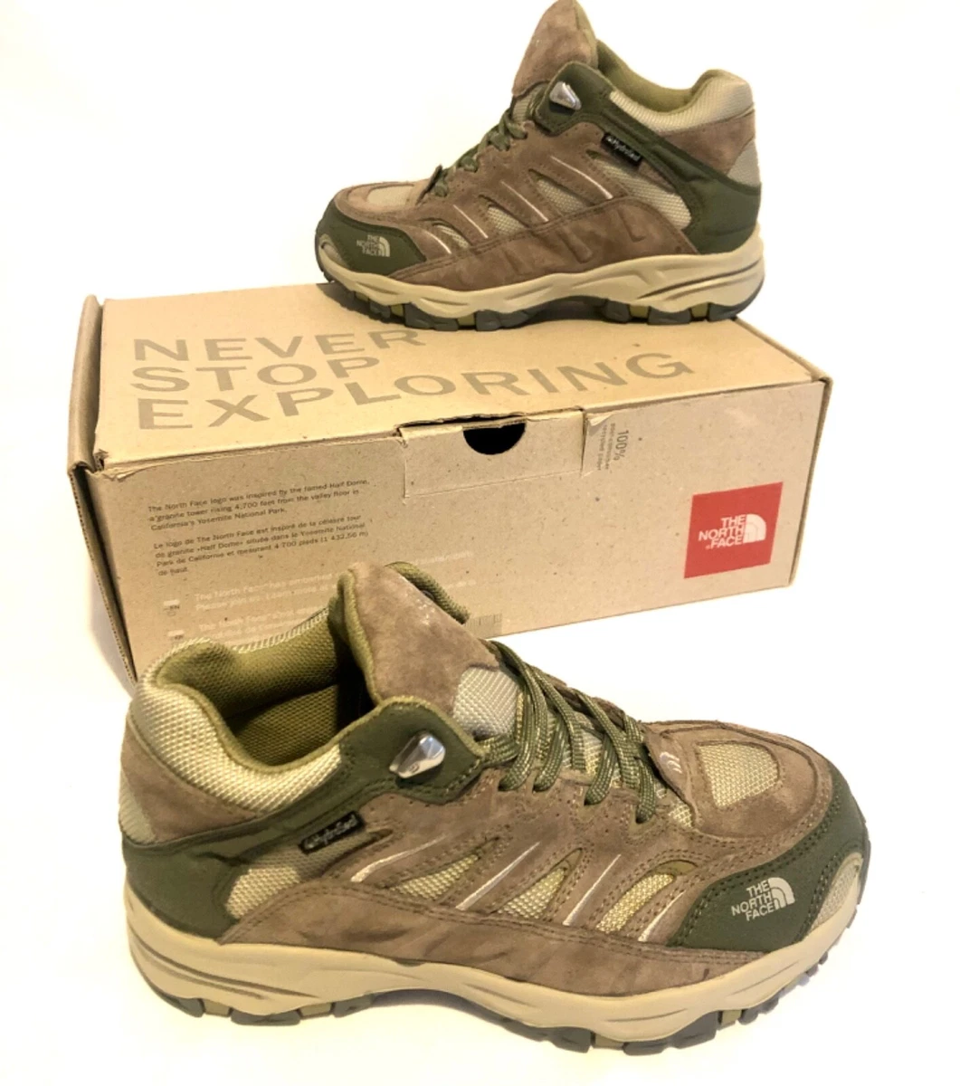 The North Face Girls Enrapture Waterproof Hiking Boots Walnut Brown Size 2 Box
