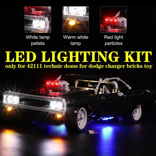 DIY LED Light Beleuchtung Set Für LEGO Technic 42111 Doms Für Dodge Charger Car - Bild 1 von 12