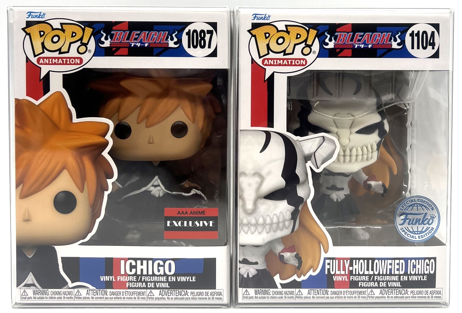 Funko Pop! Bleach Ichigo AAA #1087 e Ichigo totalmente hueco #1104 SE Juego de 2