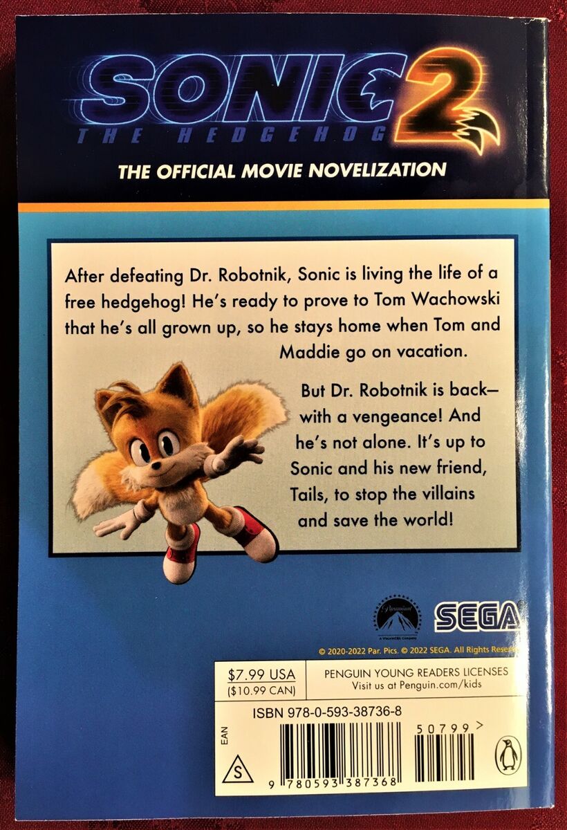 SONIC THE HEDGEHOG 2020 BOOK OFFICIAL MOVIE NOVELIZATION Bagged