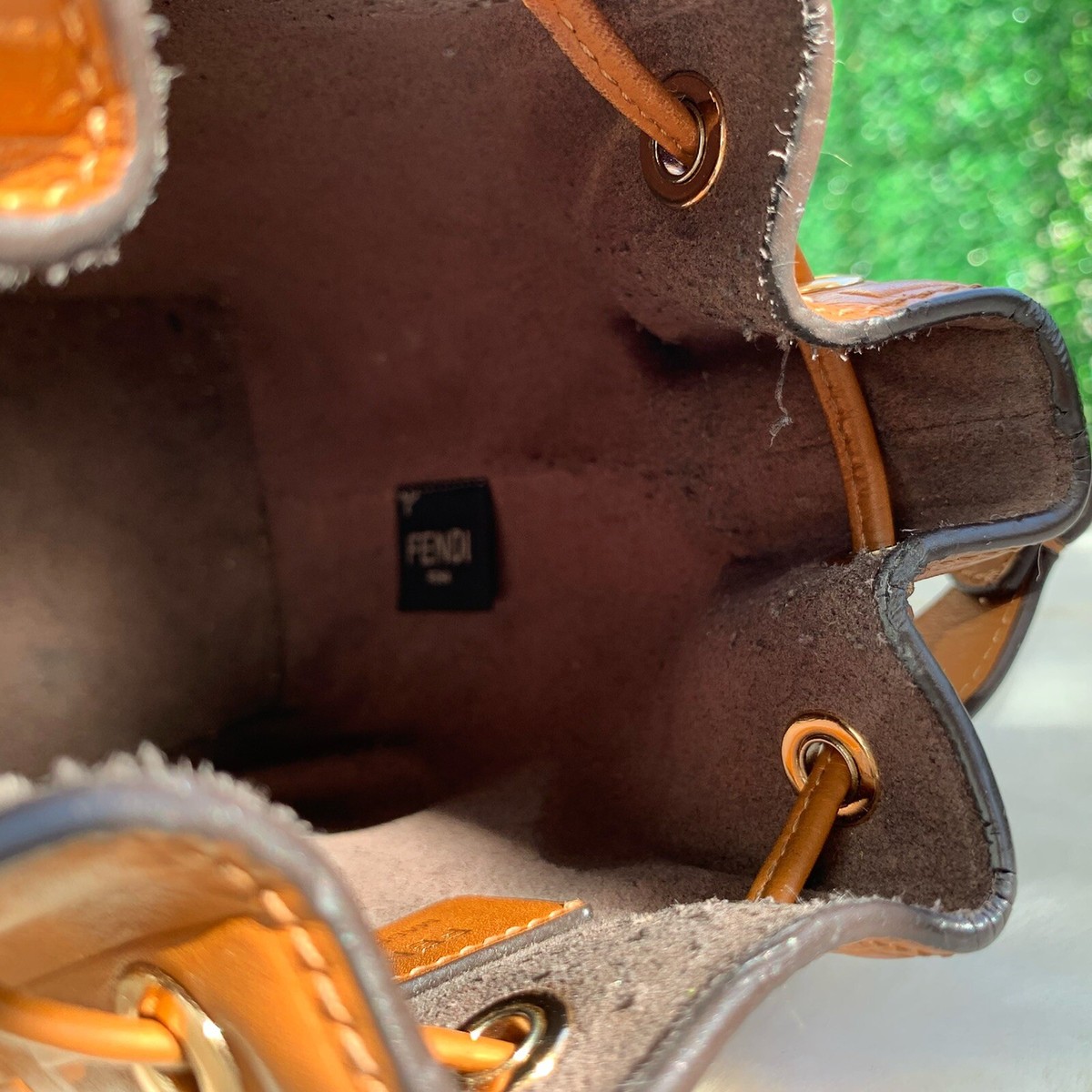 Ifchic Fendi Mon Tresor Bucket Bag Brown Authentic FENDi Mon