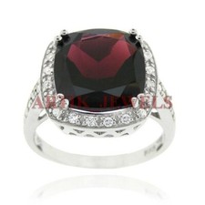 Natural Garnet Gemstone with 925 Sterling Silver Ring for Women's 3242