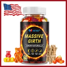 #1 BEST-MALE ENLARGER THICKER LONGER BIGGER 3" GROWTH ENLARGEMENT 60PCS GUMMIES