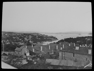 FERNANSICHT DES HAFENS VON SYDNEY UM 1900 FOTO Magic Lantern Dia AUSTRALIEN