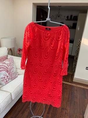 Wallis Red Lace ALine Dress, Used In 