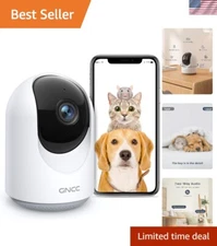 Smart Indoor Camera with 2-Way Audio & Night Vision for Pet and Baby Monitoring