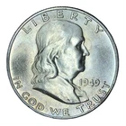 1949-D 50C Franklin Half Dollar AU/UNC #