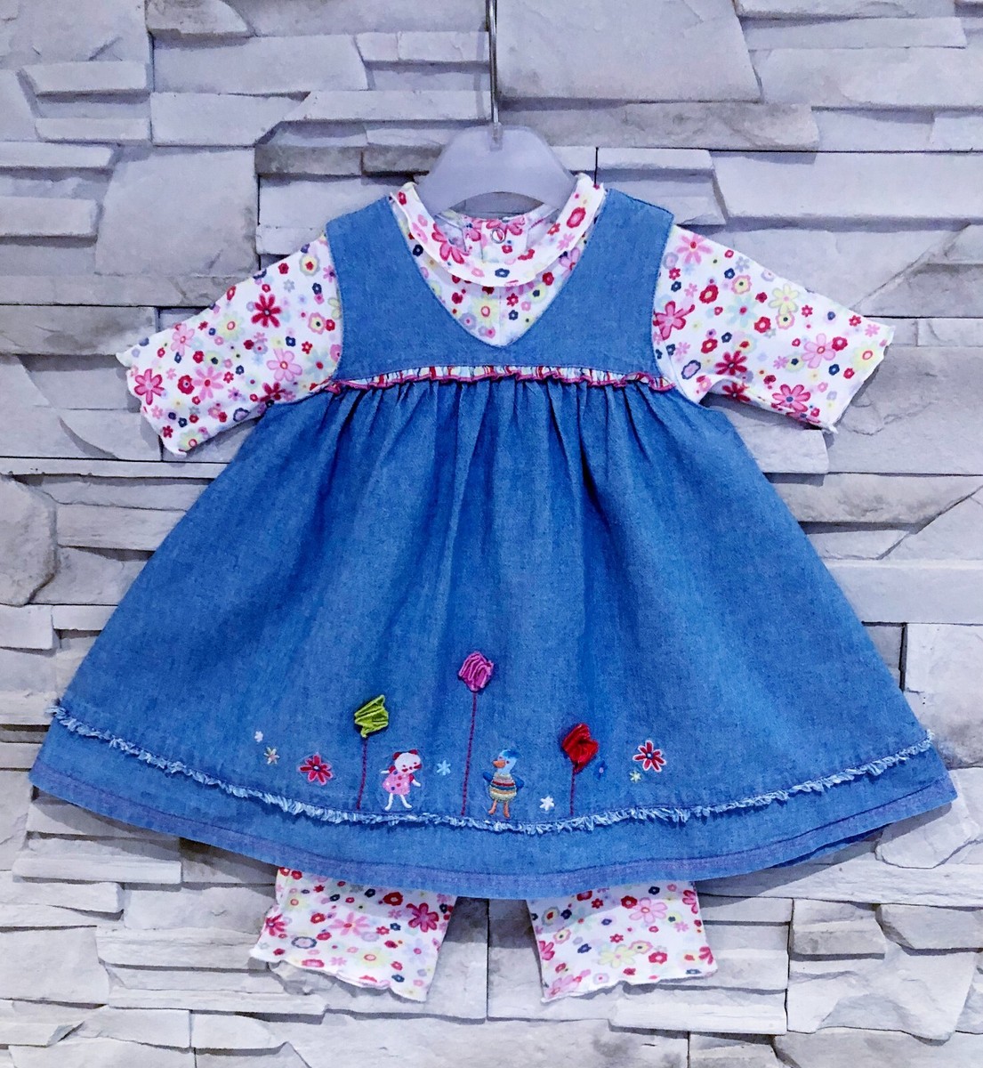 Ensemble Bébé Fille Catimini 3 Pièces - Taille 9 Mois - Robe, Culotte, Chapeau - Neuf Sans étiquettes