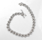 Sterling Silver Disney Mickey Mouse Head Cz Bracelet 13G 7.5"