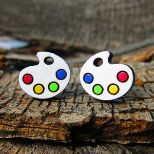 Art Palette Earrings Artist Palette Dangle Earrings Art Etsy In 2021 Rainbow Jewelry Artist Palette Jewelry Art