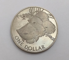 1985 British Virgin Islands 1 Dollar Coin, KM47 Proof / Fish