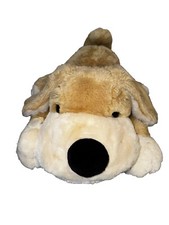 FAO SCHWARZ Patrick the Pup Wide Puffy Yellow Puppy Dog Plush Stuffed 20" Pillow