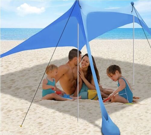 Beach Canopy Blue 7.5 X 7.5 Feet. Beach, Camping, Outdoor Activities. NEW!!