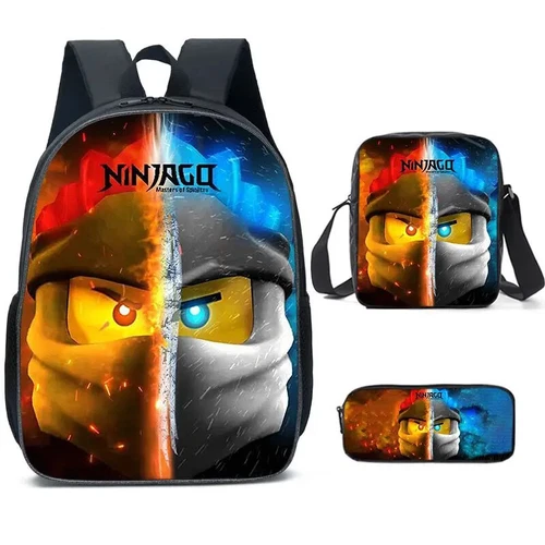 Ninjago Anime 3tlg/Set Rucksack Schüler Schule Umhängetasche Backpack Kinder 2024 - Bild 3 von 33