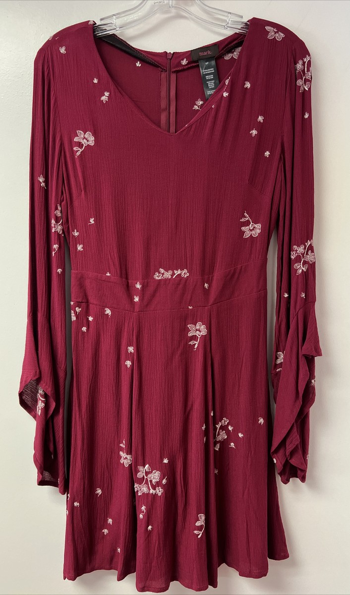 cranberry long sleeve dress Z Supply Della Floral Maxi Dress in Cranberry