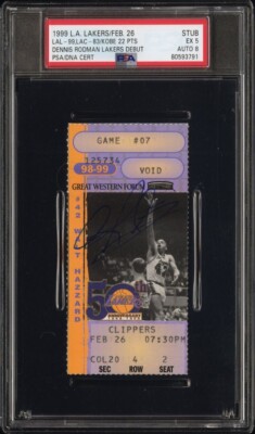 1999 DENNIS RODMAN SIGNED LAKERS DEBUT TICKET🎟️LAKERS VS