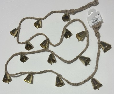 Hobby Lobby Gold Bell /Jute Garland Christmas 72  NEW 