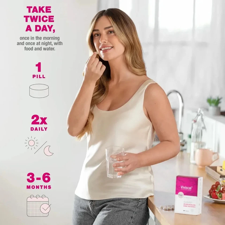 Viviscal Suplemento para Crecimiento del Cabello para Mujer 180 Comprimidos - Suministro para 3 Meses Foto 2 de 4
