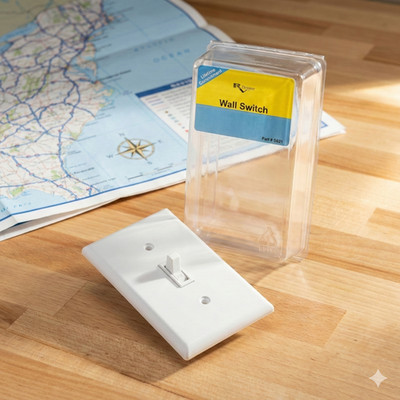 RV Designer S821 Self-Contained Wall Switch 125V White Camper Wirecon