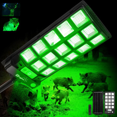 Hog Lights for Night Hunting - 20000LM Solar Green Light for Hunting Hogs with 9