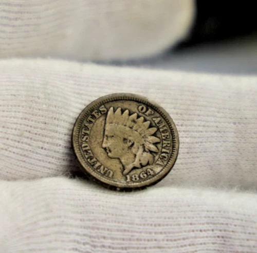 1864 US Indian Cent 1c (CN) VG (Cleaned)