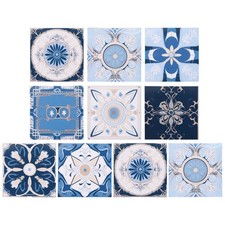 20Pcs 4" x 4" Peel and Stick Backsplash Tiles Wall Tile Stickers, Vintage Blue