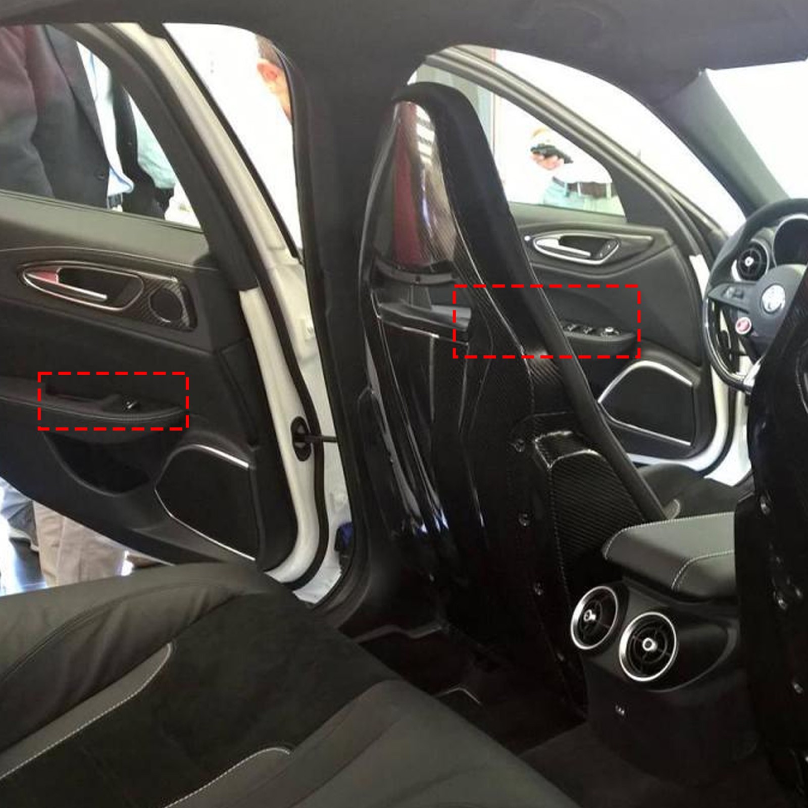 Carbon Car Window Glass Lifting Button Frame Sticker For Alfa Romeo 159 2004-11