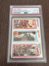 1980 Topps Basketball Rebounding Leader Larry Bird Bridgeman Brewer  PSA 8 NM-MT