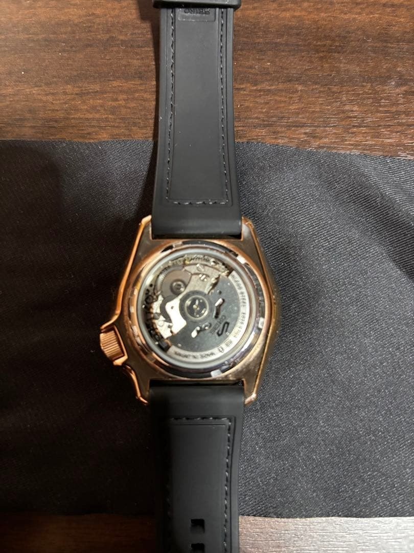 USED SEIKO 5 SPORT SBSA028 Diver Automatic Black x Gold Watch Japan Authentic image 3