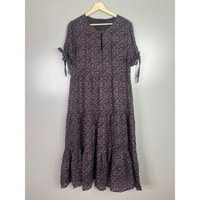 Madewell easy midi dress fieldwork floral tiered cottagecore prairie large