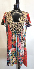 Fashion Express Multi Western Patchwork Print Dress Animal Cowgirl Size L