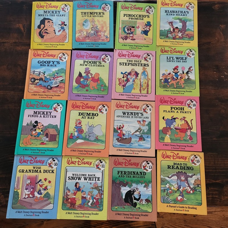 Walt Disney Fun-To-Read Library Book Set Bantam Nook 1986