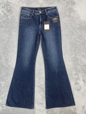 Social Threads x Risen Tummy Control Flare Jeans Womens 9/29 Dark Wash Stretch