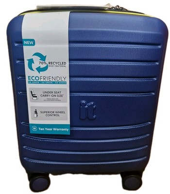 IT Luggage Eco Protect 8-Rad Hartschalenkoffer 44x34x20cm Untersitzkoffer blau