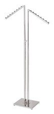 SSWBasics Chrome 2-Way Clothing Display Rack - Sleek Retail Clothing Rack with